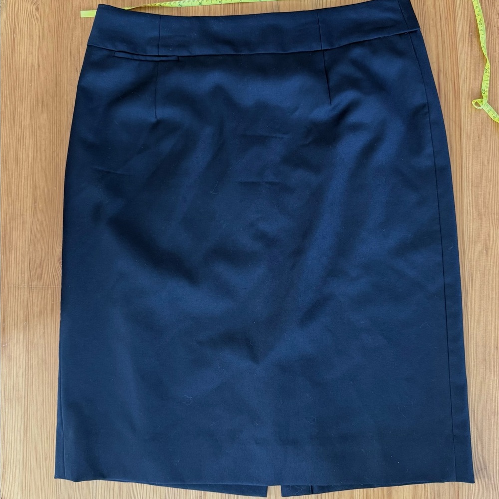 J. Crew Navy Pencil Skirt 6 super 120s wool